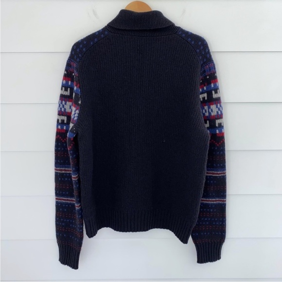 Vintage 100% Wool Zip Up Sweater XL - Picture 3 of 11